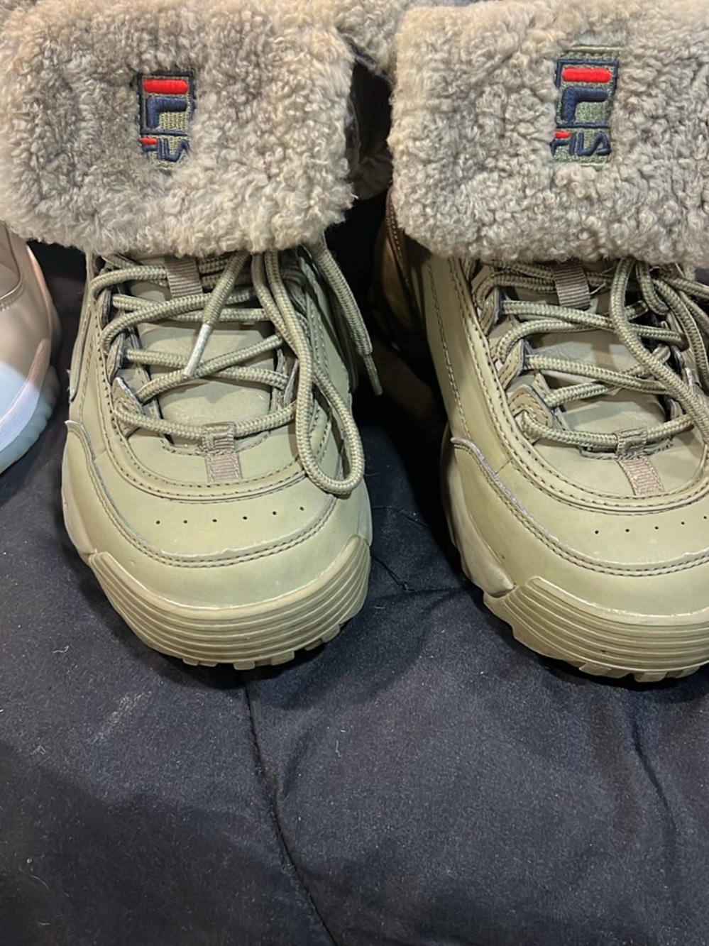 Fila  Olive Plush-Cuff Lace-Up Winter Boots